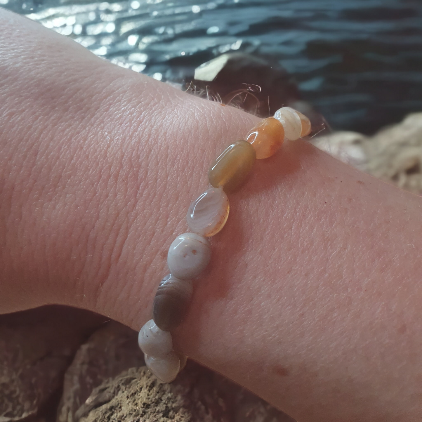 Armband Botswana agat, Nyhet!