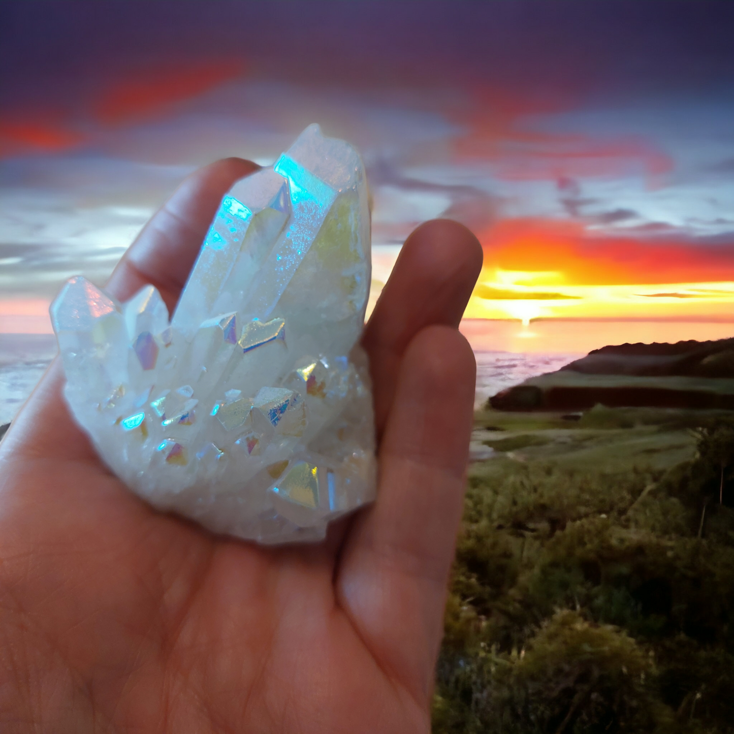 Angel Aura bergkristall kluster