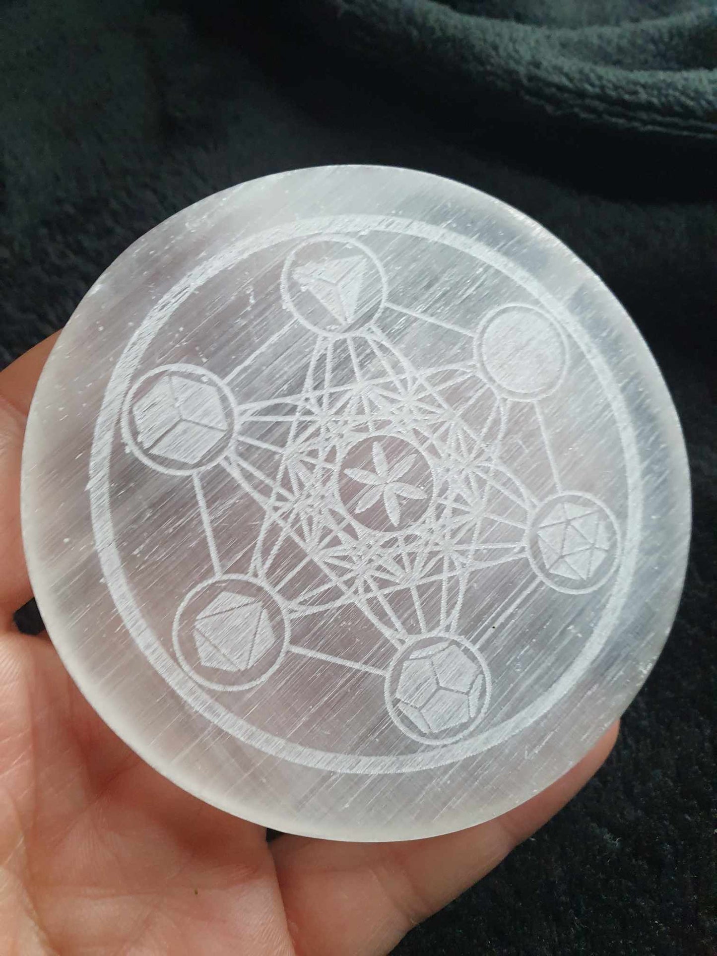 Selenitplatta Metatron med gåva Nyhet