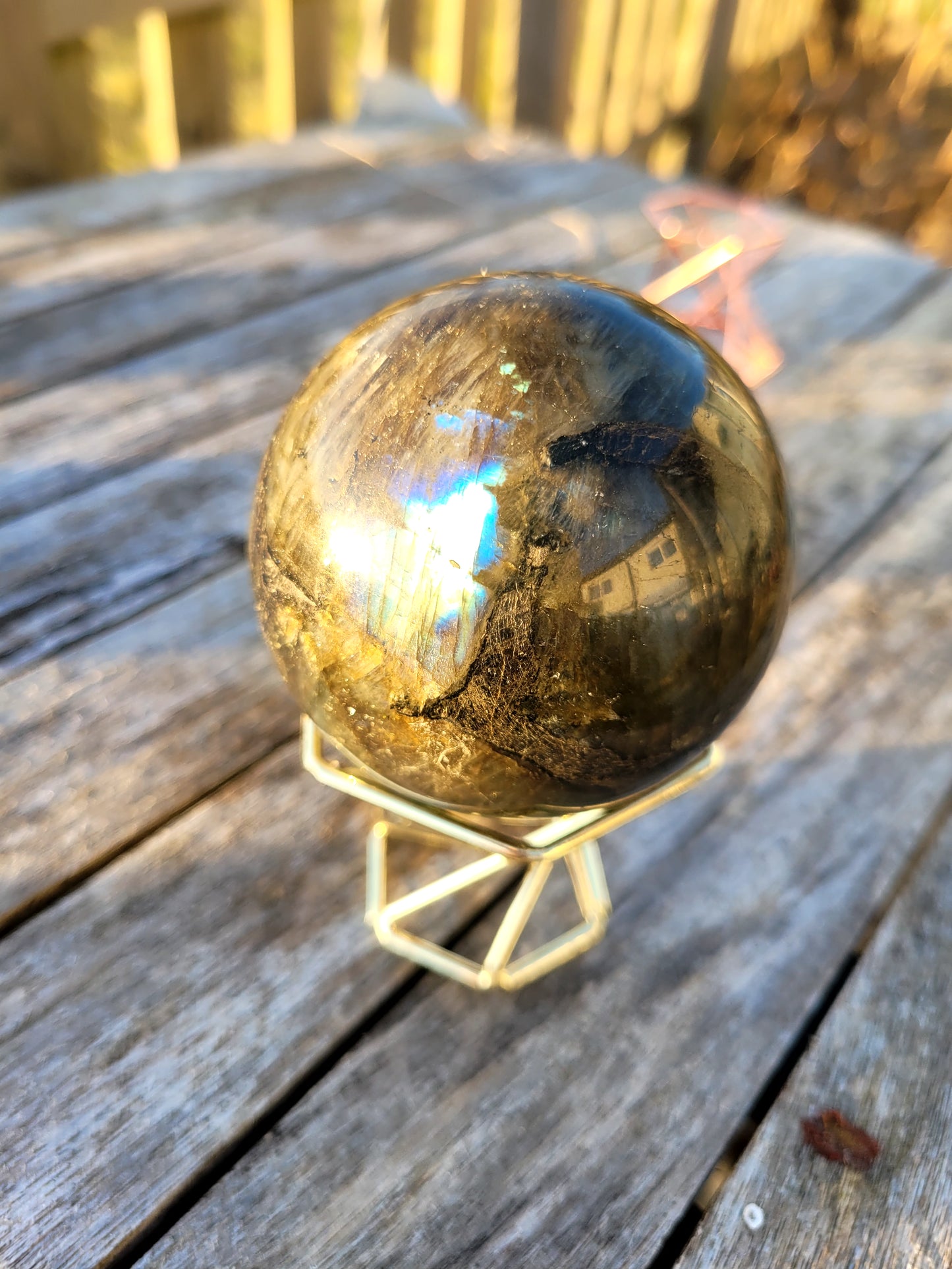 Labradorit Sfär 441 gram |Naturlig Healing Sten för Intuition & Skydd