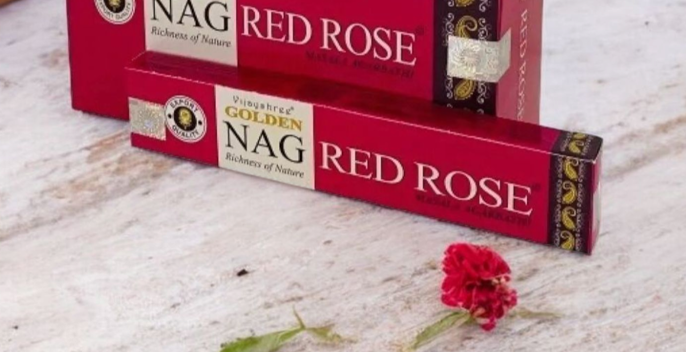 Red rose Golden Nag rökelsepinnar