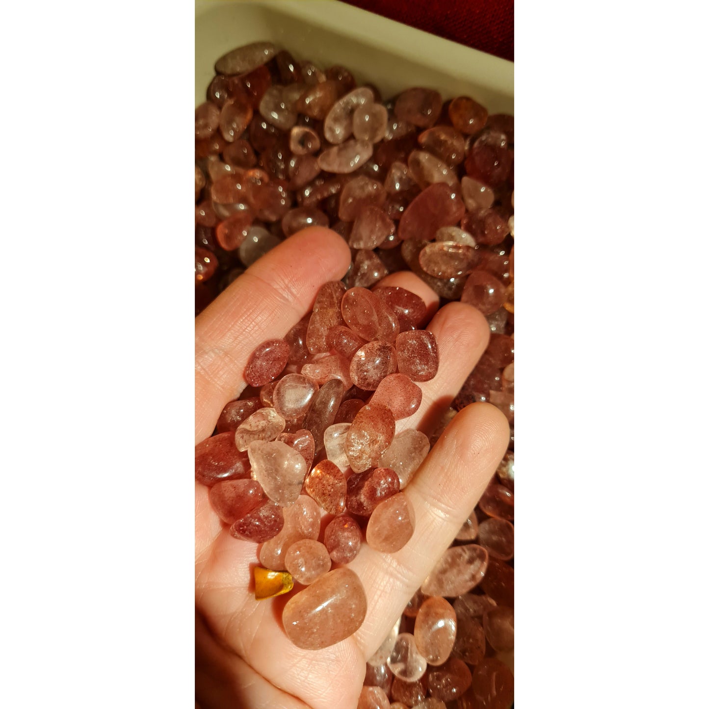 Jordgubbskvarts minitrumlade 100 gram