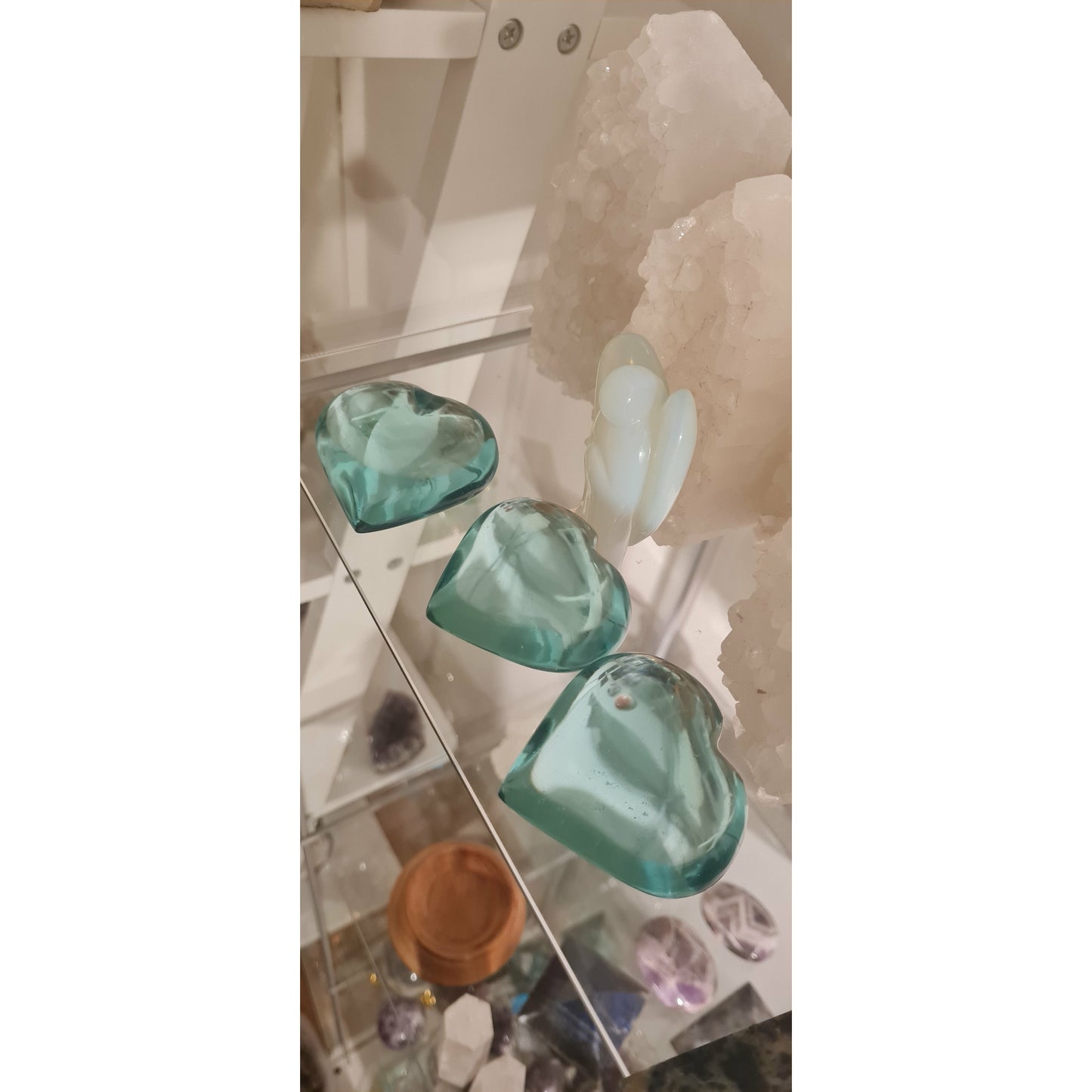 Aqua Obsidian Hjärtan