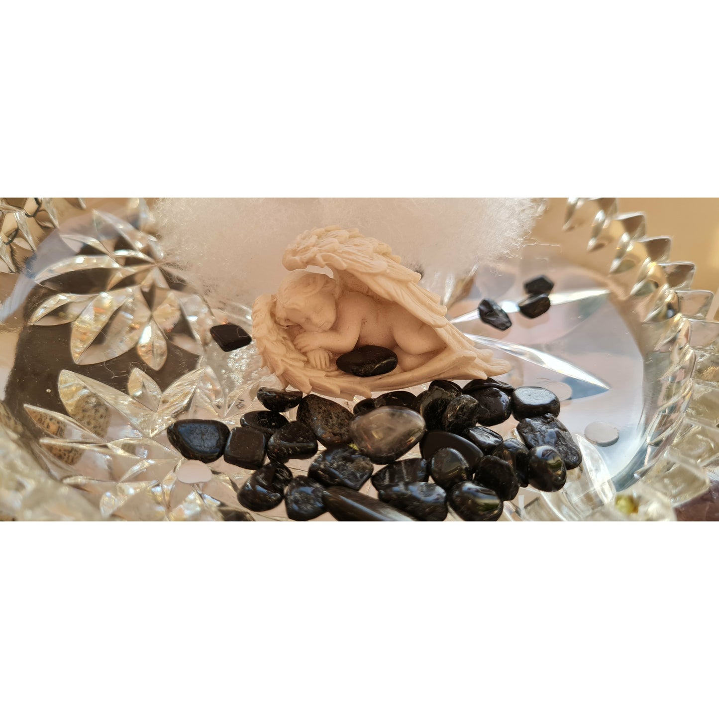 Healing änglar i resin med minitrumlade