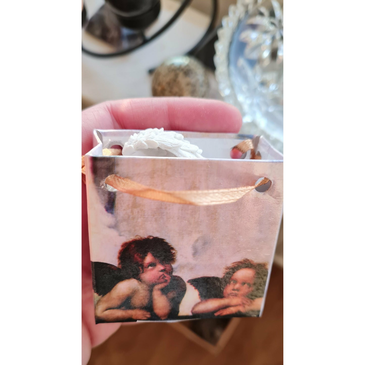 Healing änglar i resin med minitrumlade