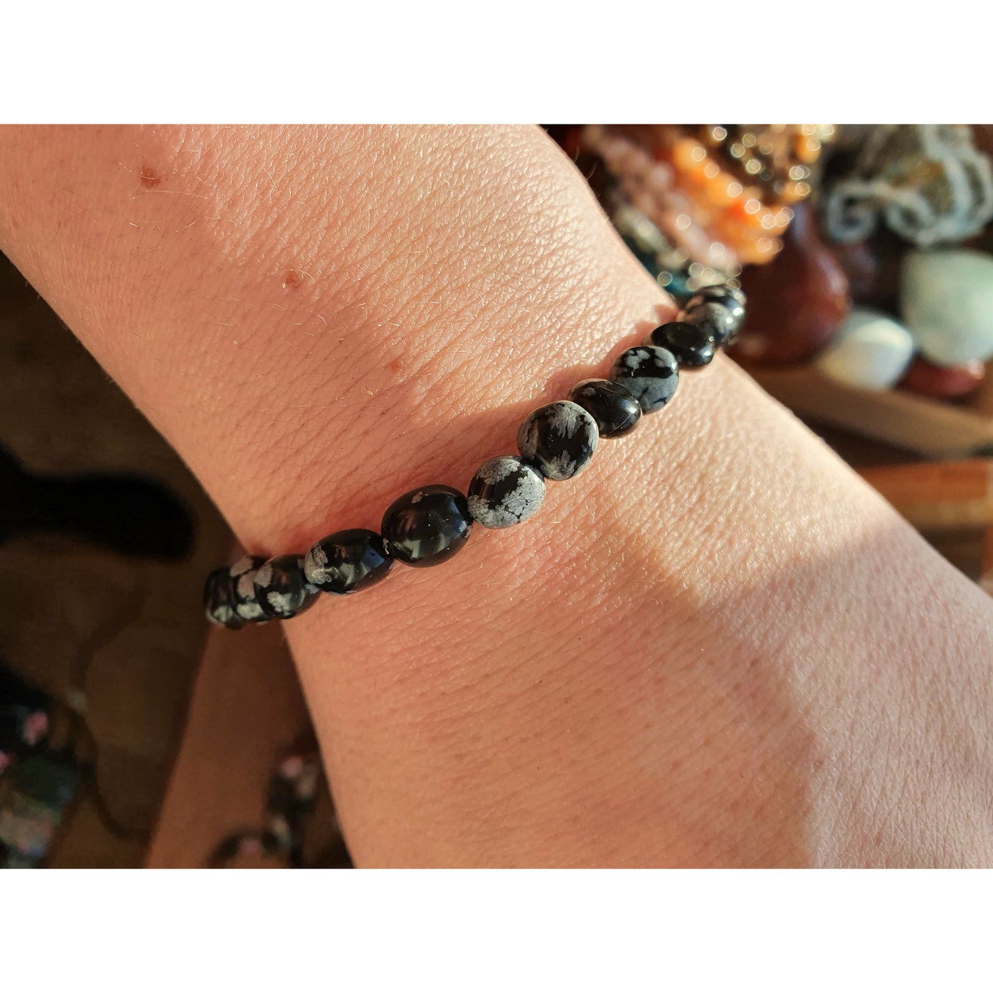 Armband snöflingeobsidian