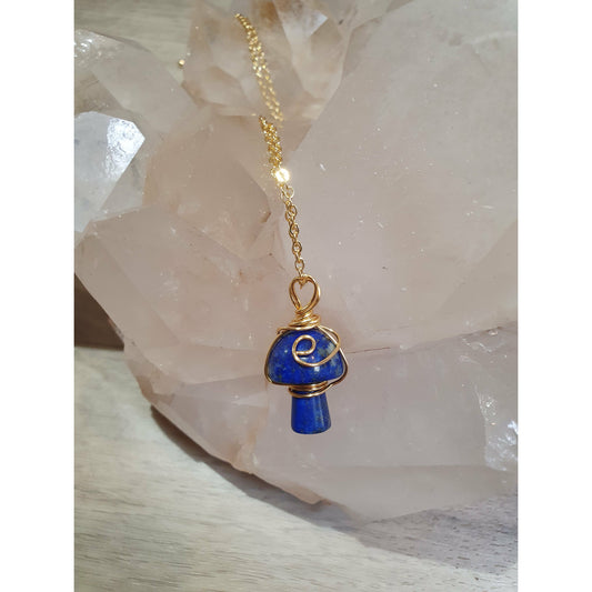 Halsband hänge lapislazuli svamp ♡
