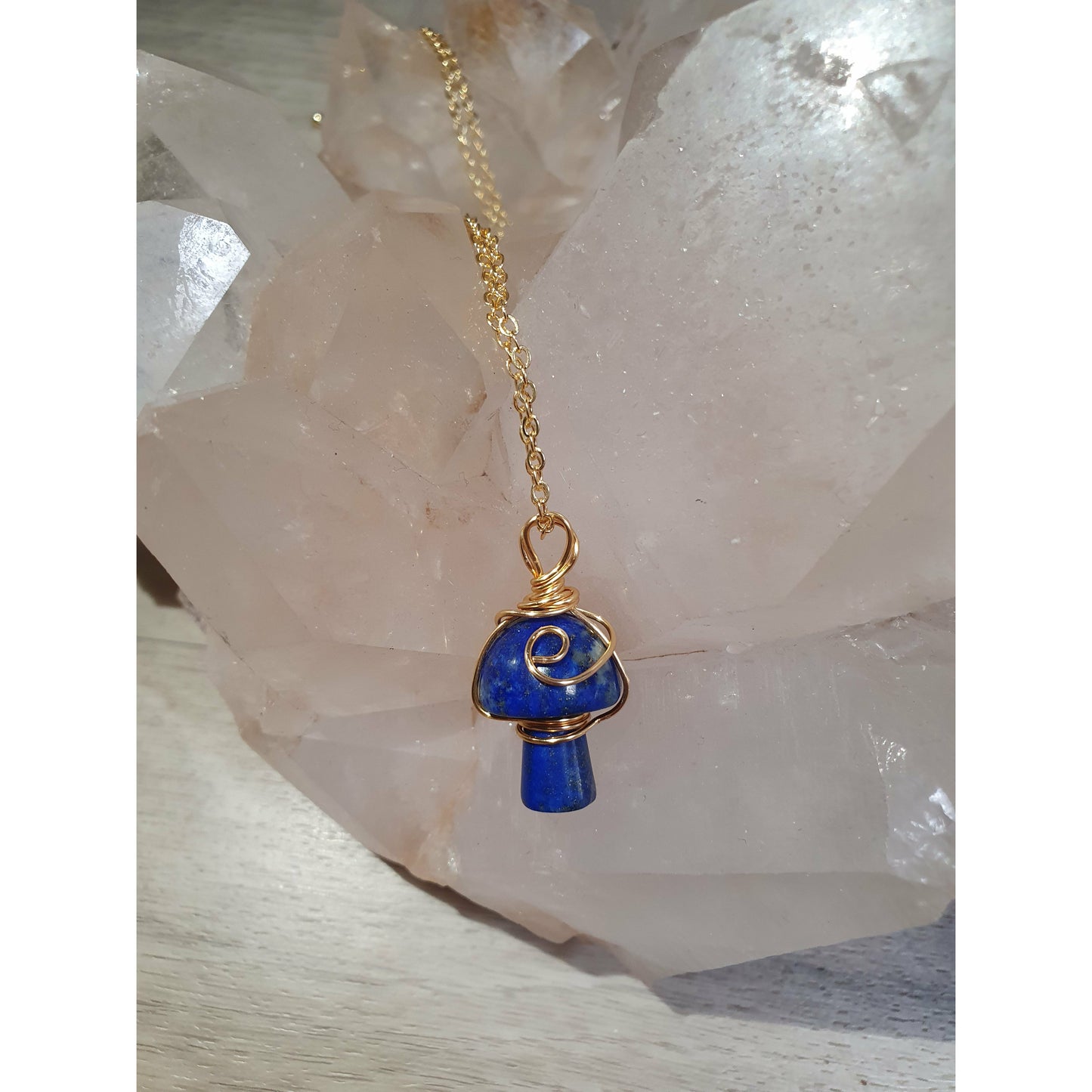 Halsband hänge lapislazuli svamp ♡