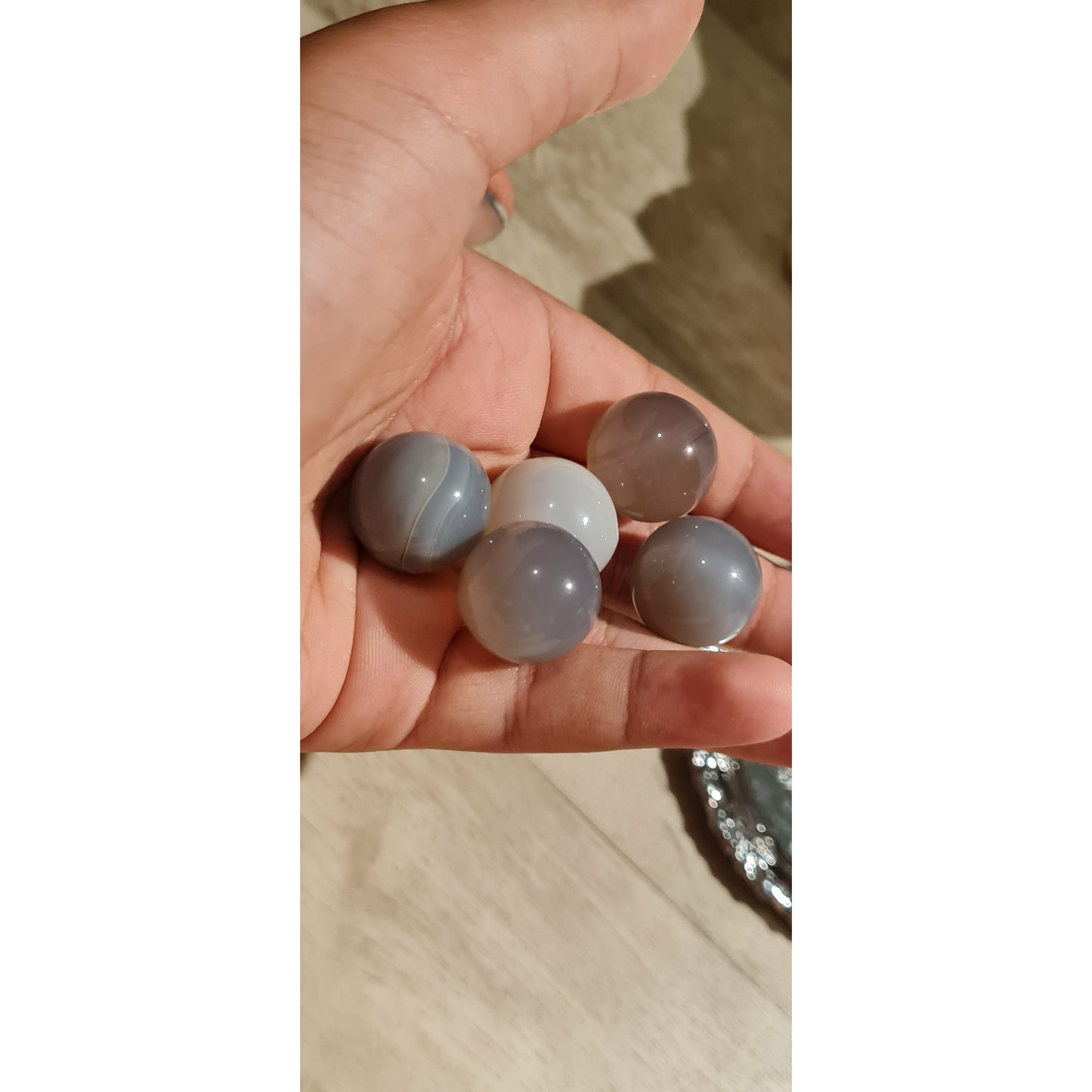 Grå agat sten miniklot