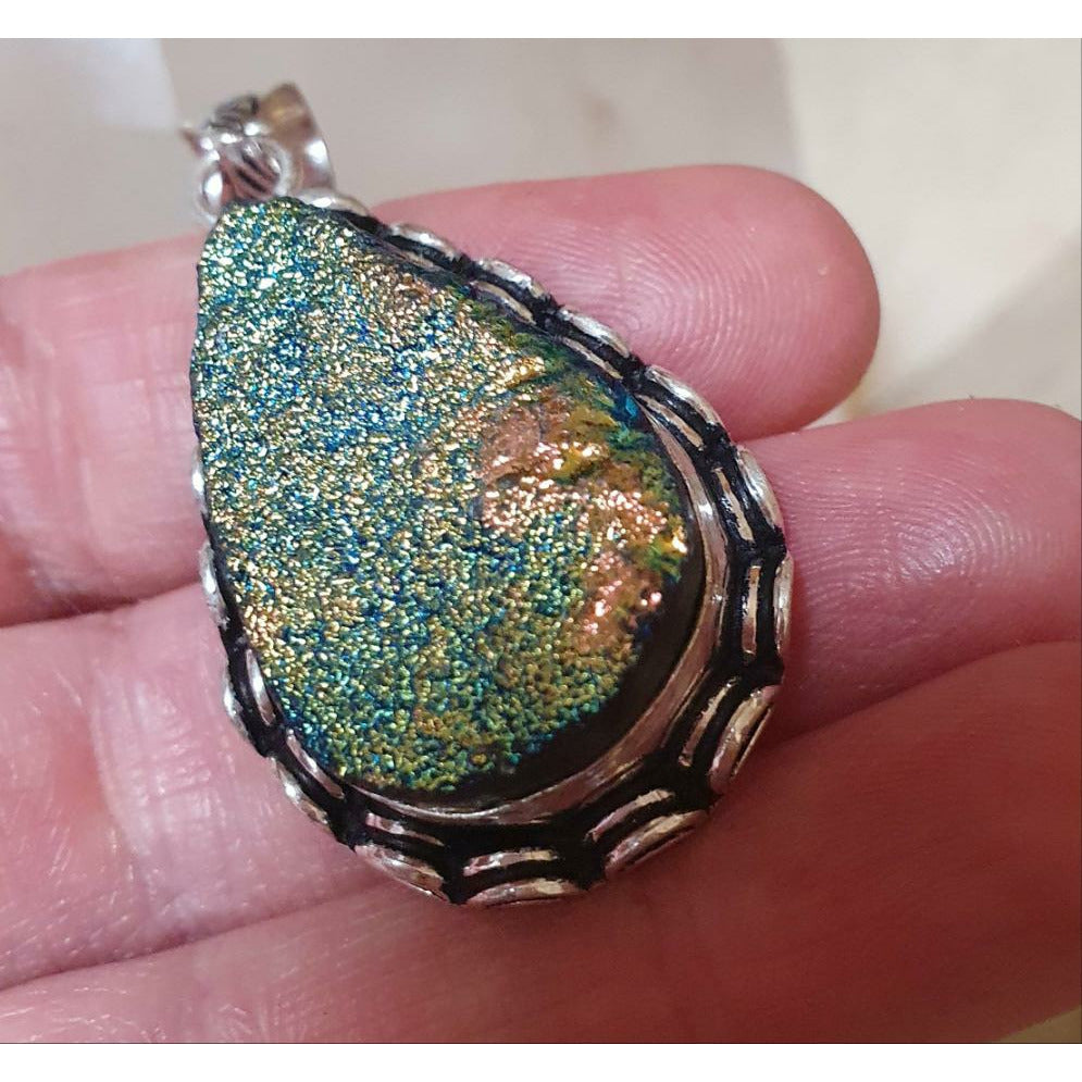 Aura druzy hänge shimmer Bliss