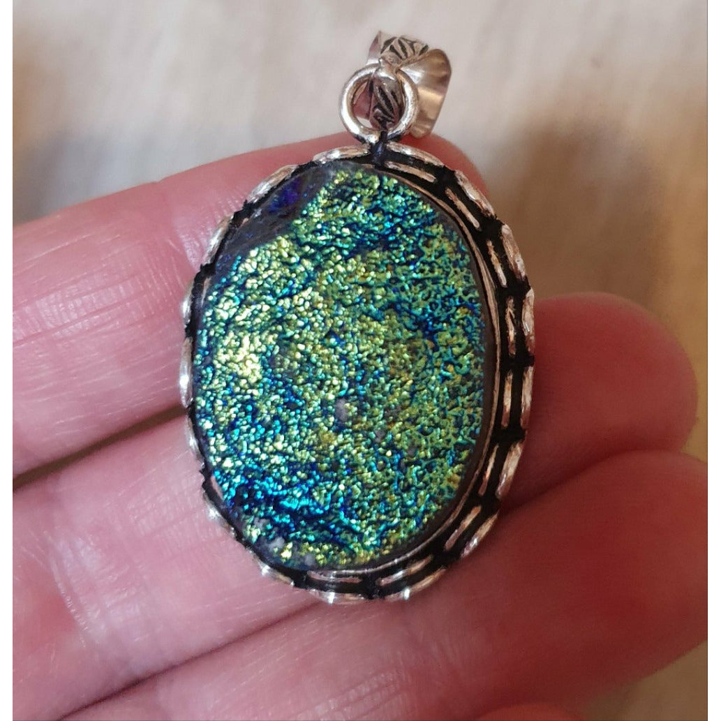 Aura druzy hänge Divine blue