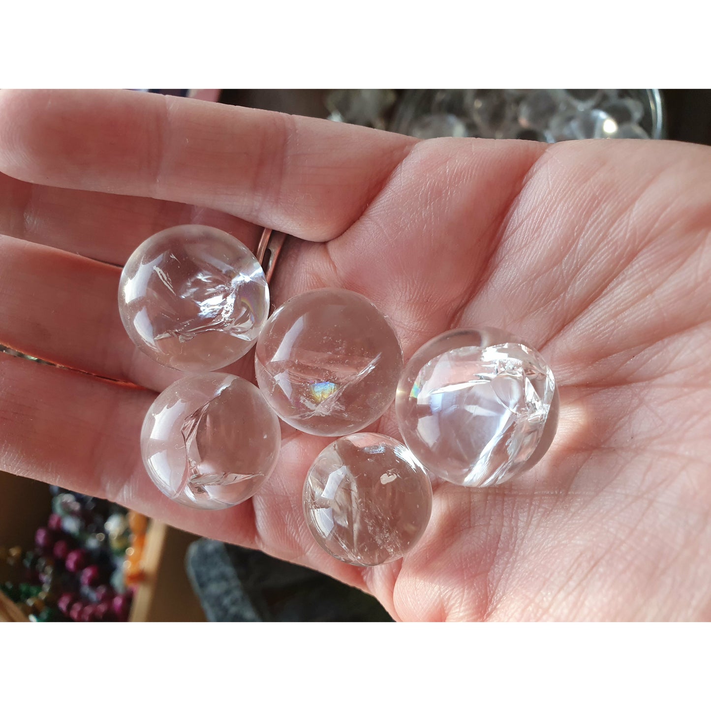 Bergkristall klot, mini fire and ice