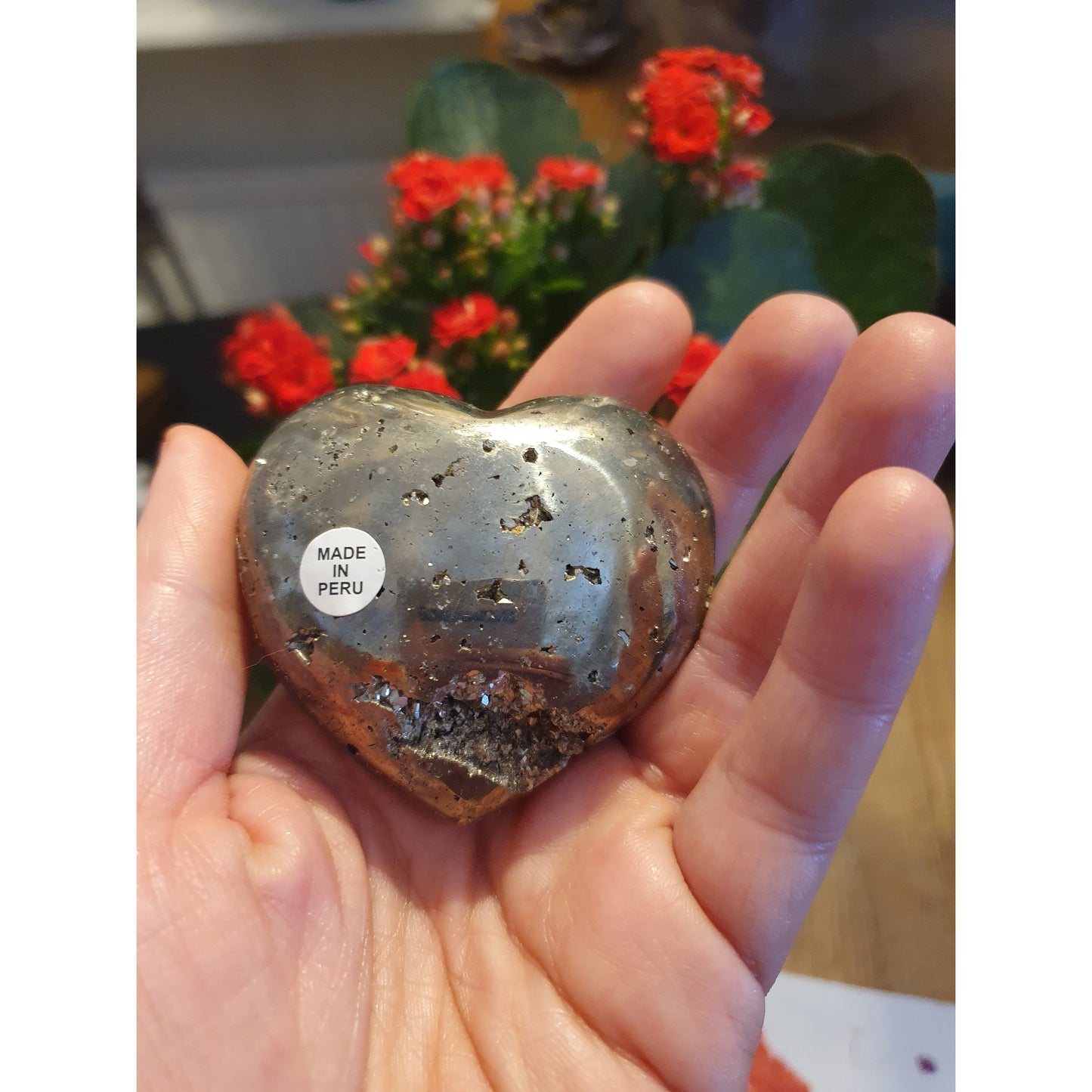 Kristallkit, stort pyrit hjärta A++