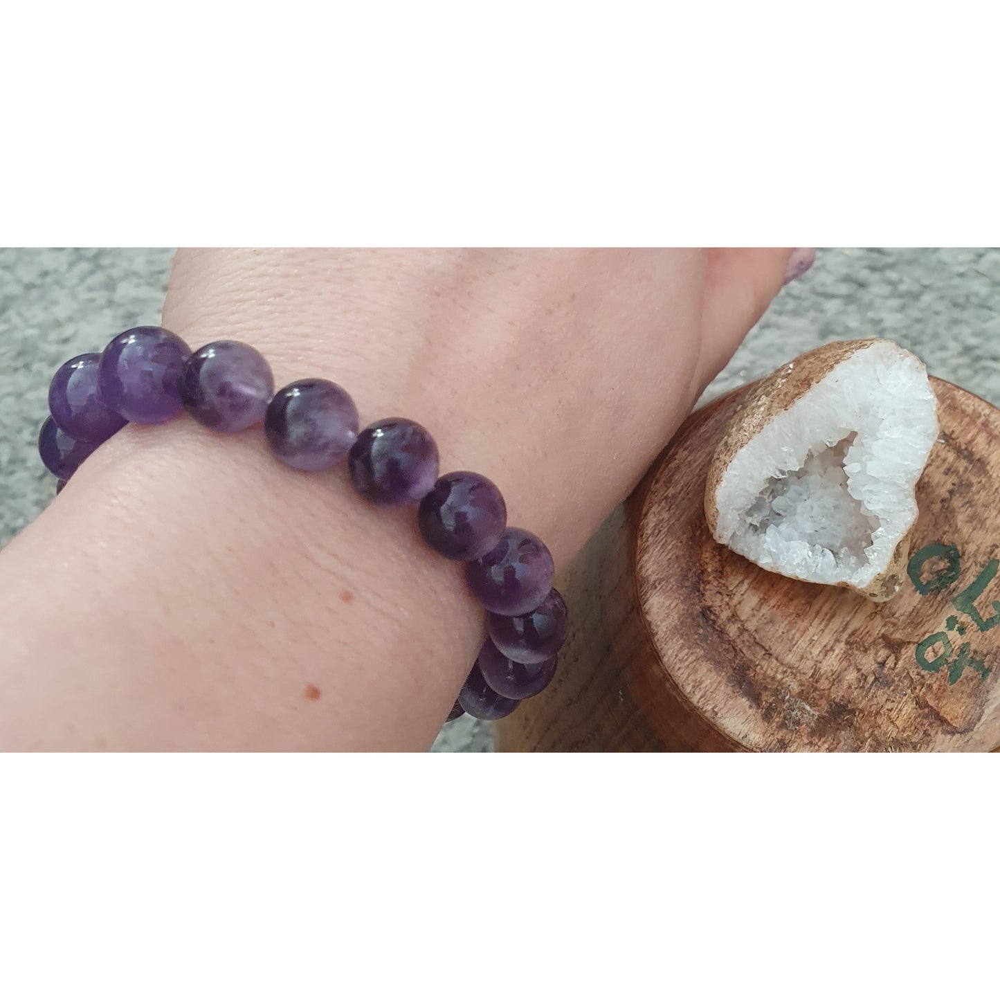 Armband ametist, runda pärlor 0,5 cm, Nyhet