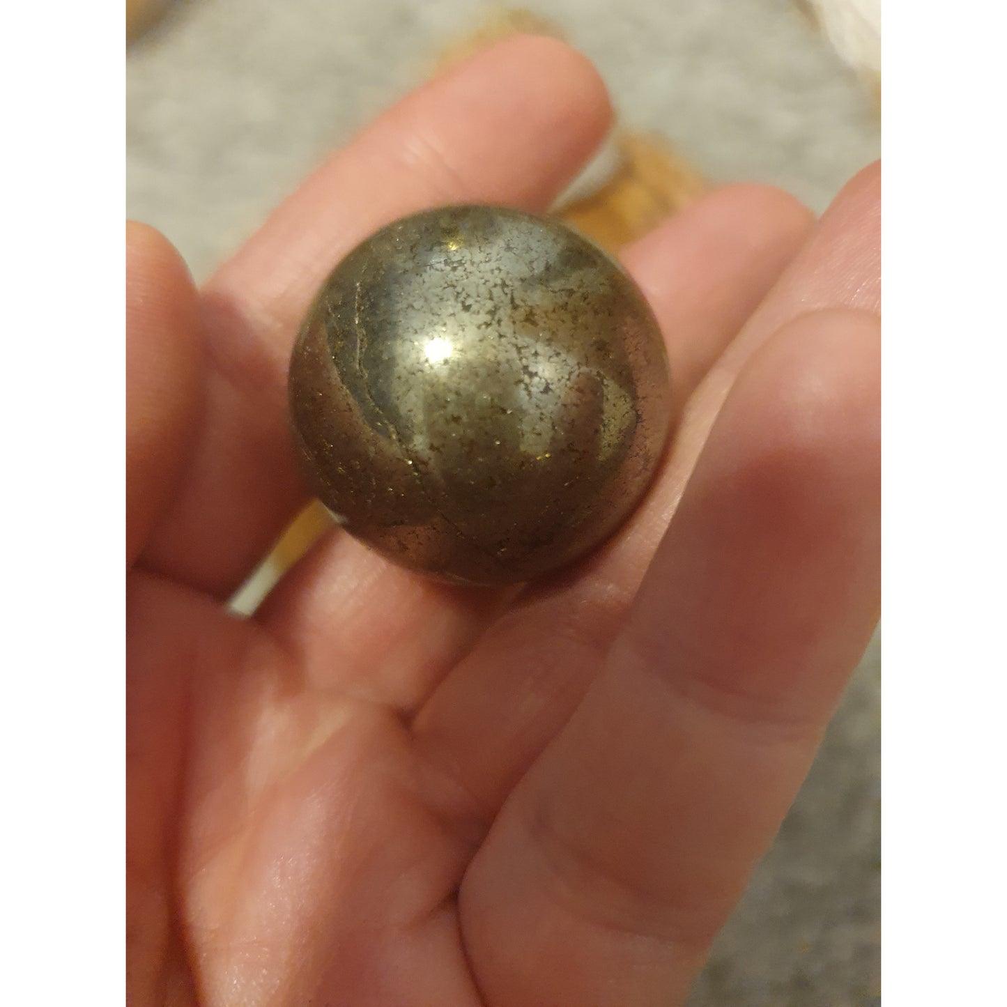 Pyrit, stenklot sfär 3 cm, A+ Nyhet