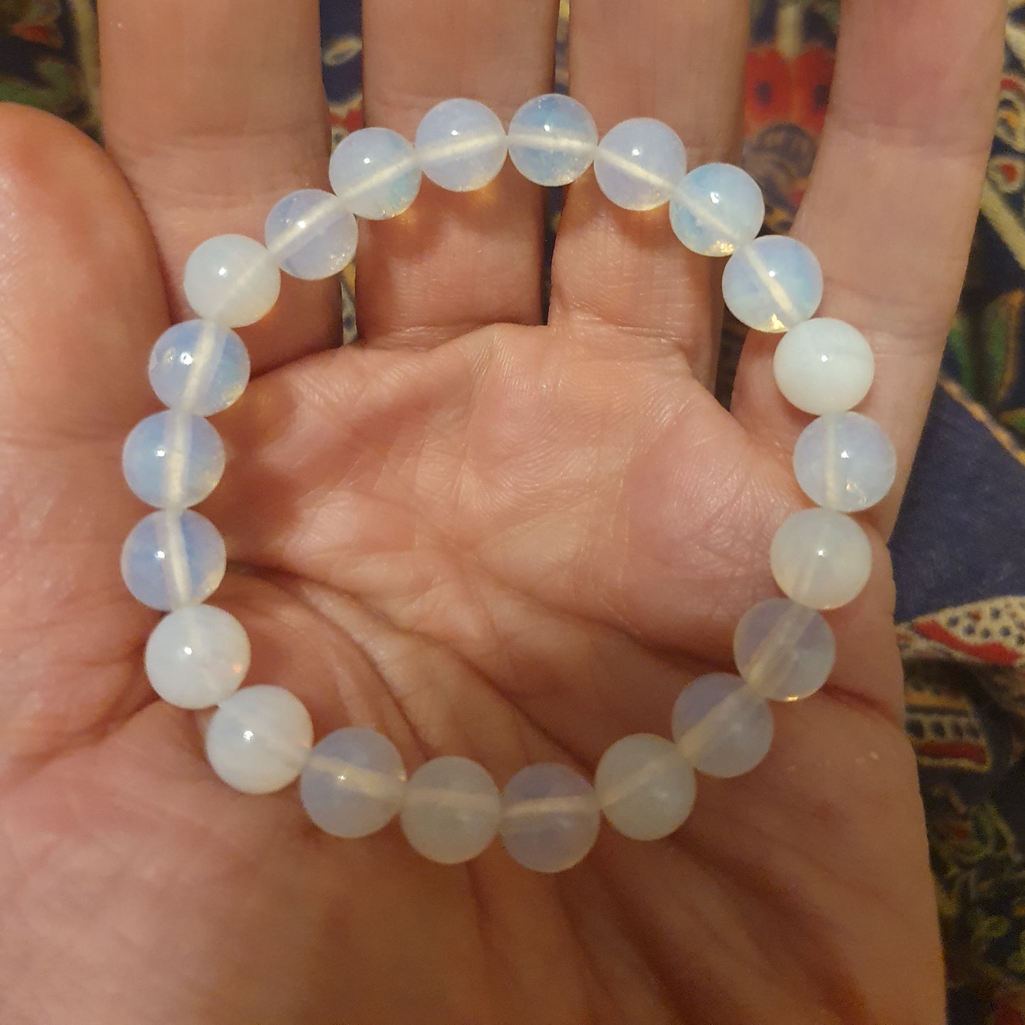 Armband opalit, runda pärlor 0,5 cm, Nyhet!