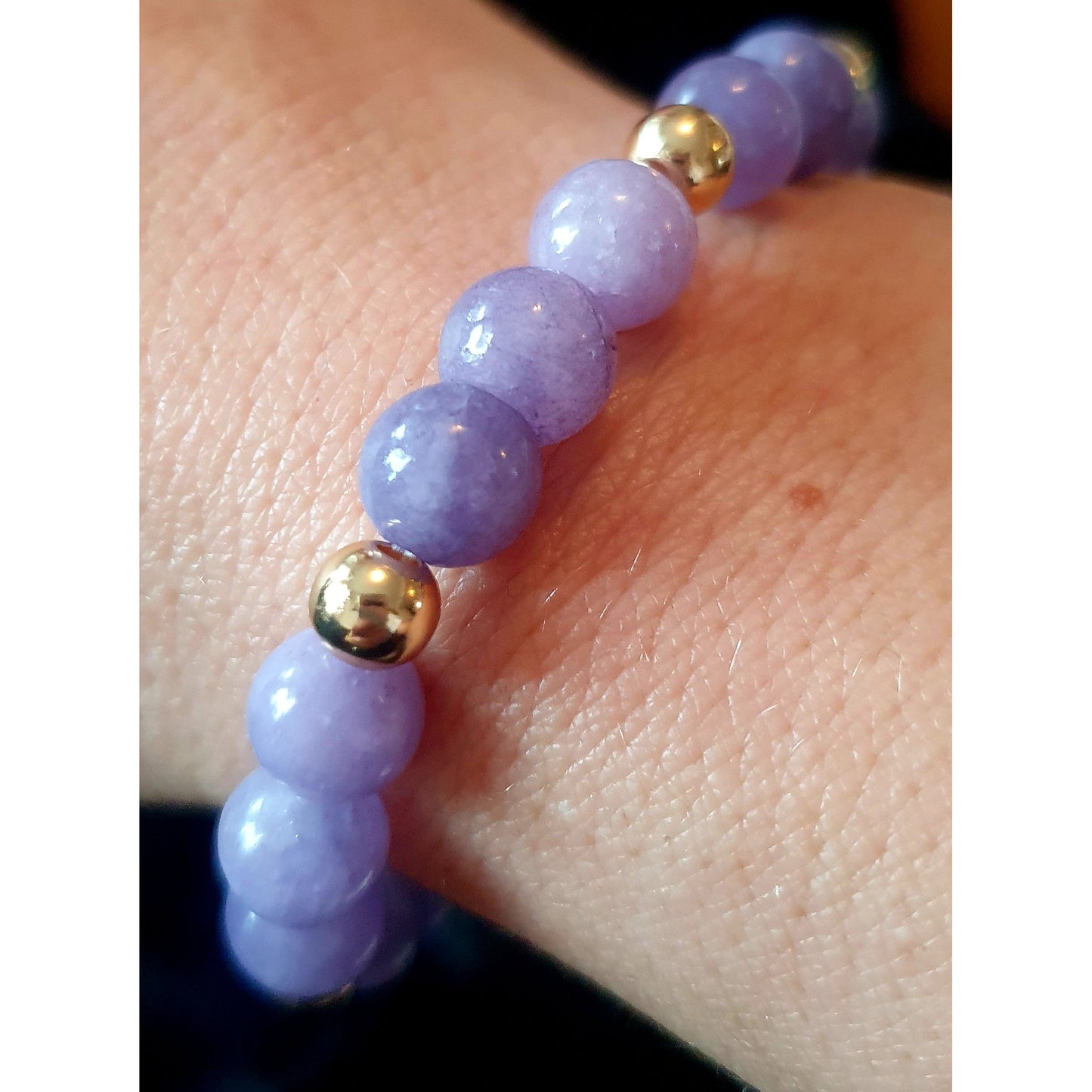 Boho lyxigt kristall armband set ametist med 18k guldöverdrag/guldplätterat
