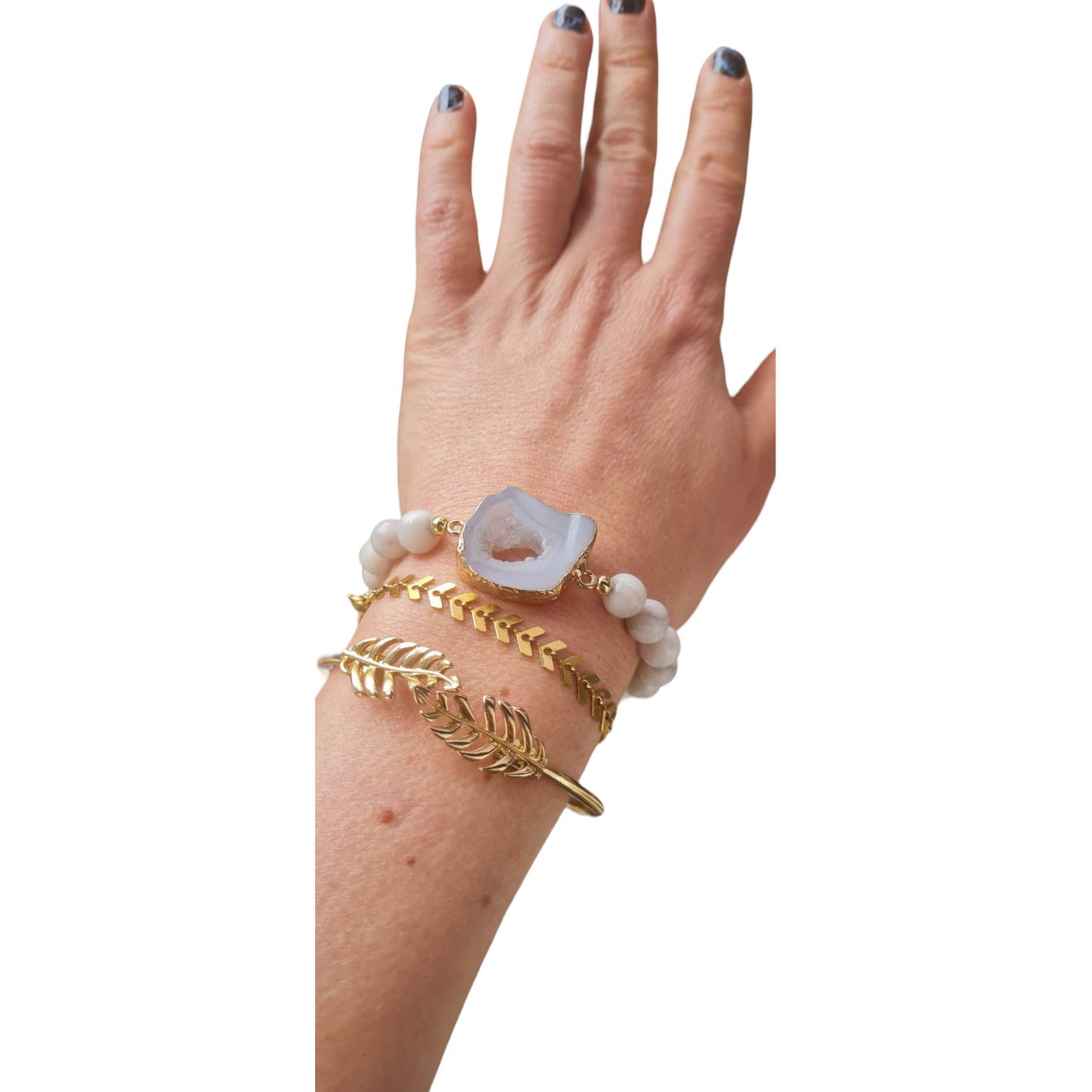 Lyxigt Boho armband set, 18k guldöverdrag/guldplätterering