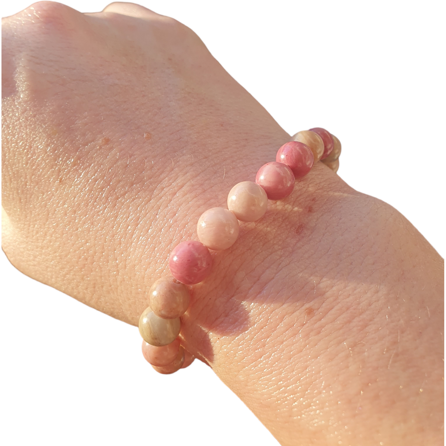 Armband, rodonit runda pärlor 0,5 cm, Nyhet!