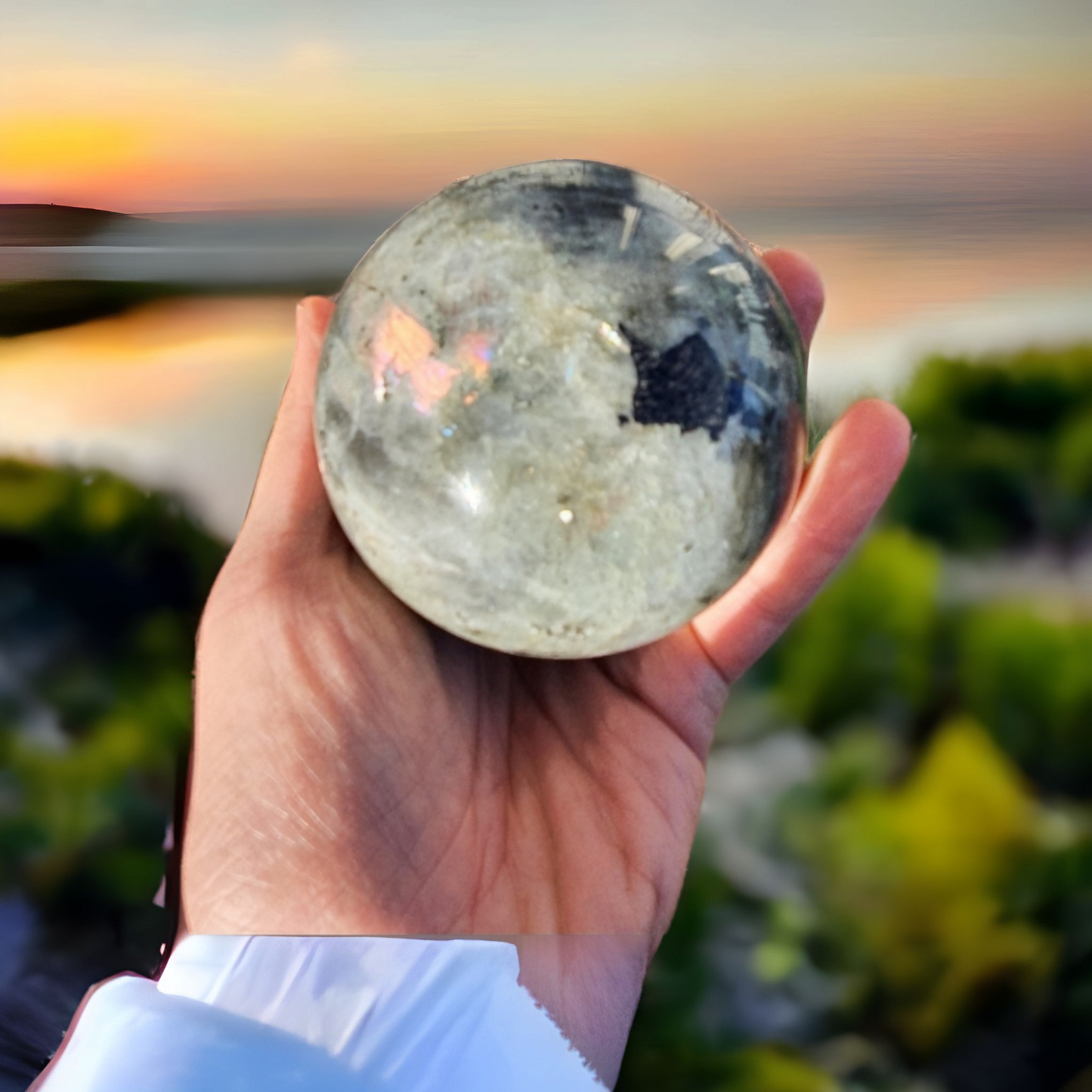 Labradorit sten klot XXL, sällsynt fynd, Nyhet!