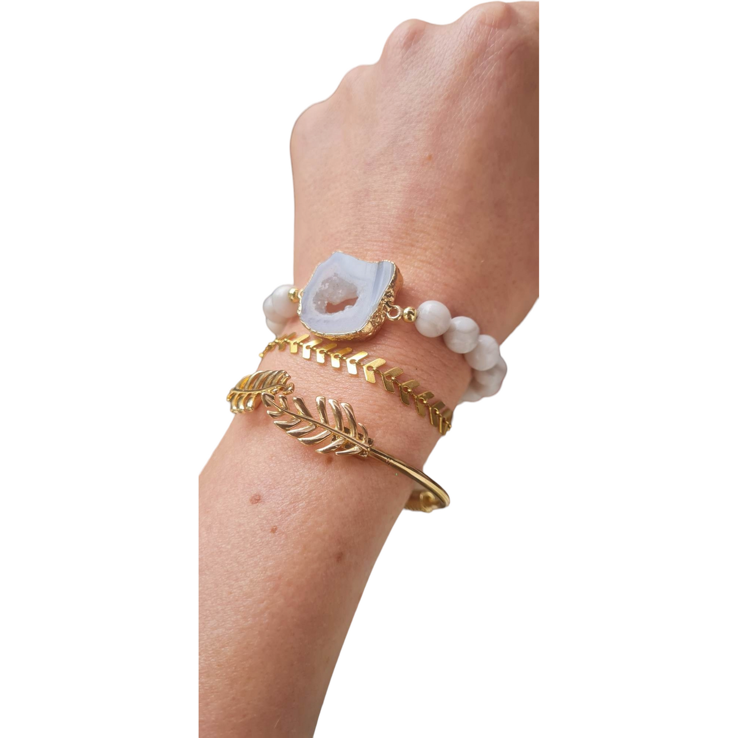 Lyxigt Boho armband set, 18k guldöverdrag/guldplätterering