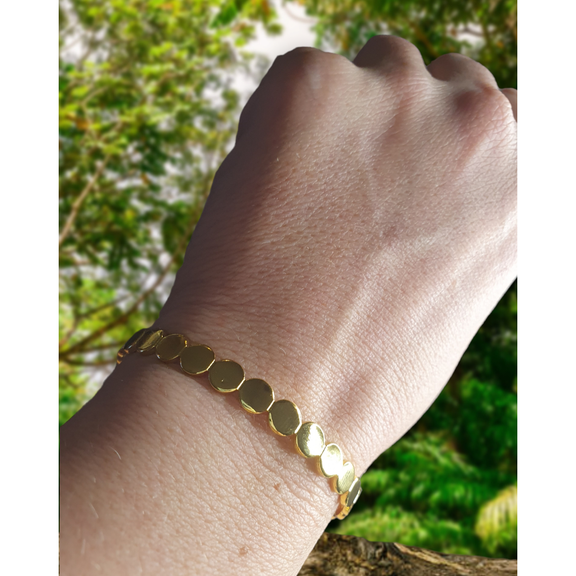 Boho bergkristall armband set med 18k guldöverdrag/plättering