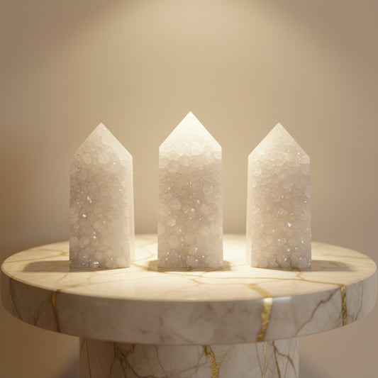 Bergkristall Druzy Torn A++ Portalen av Klar Kraft🤍