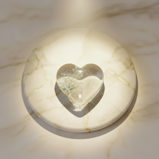 Bergkristall hjärta med klorit inklusioner - Klara Portalen ( Fantom kvarts)