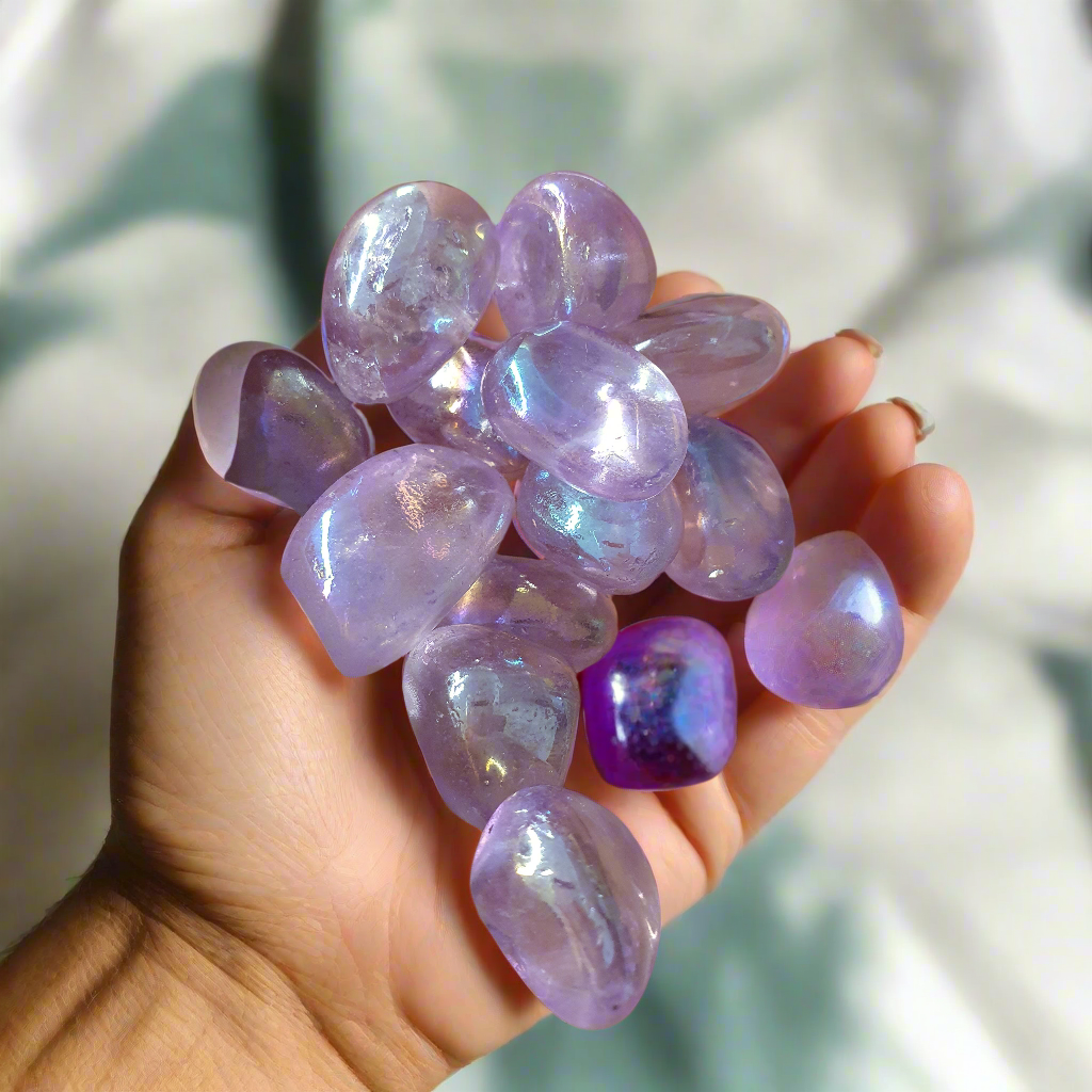 💜 Angel Aura Lila– Ljusets spegel i kristallform