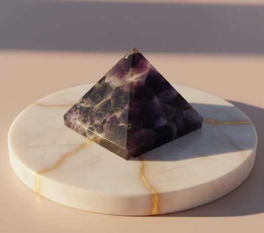 Fantastisk dröm-ametist pyramid – Portaler av ljus och klarhet 💜✨