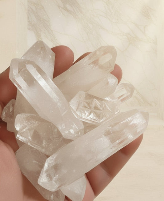 Bergskristall, stavar råa