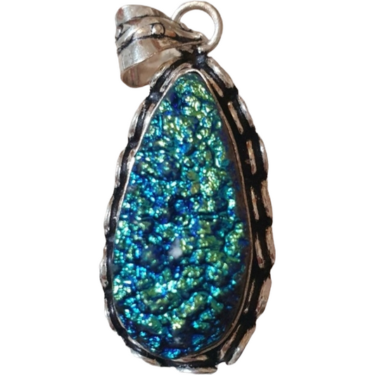 Aura druzy hänge blå Divine blue