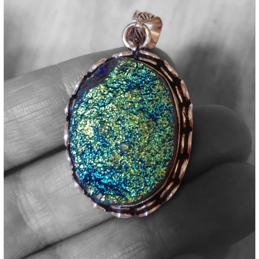 Aura druzy hänge Divine blue