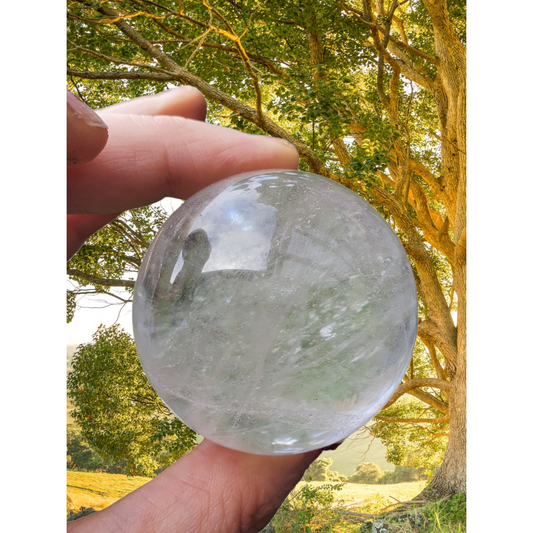 Bergkristall, klot sfär med regnbåge 4,5 cm, Nyhet!